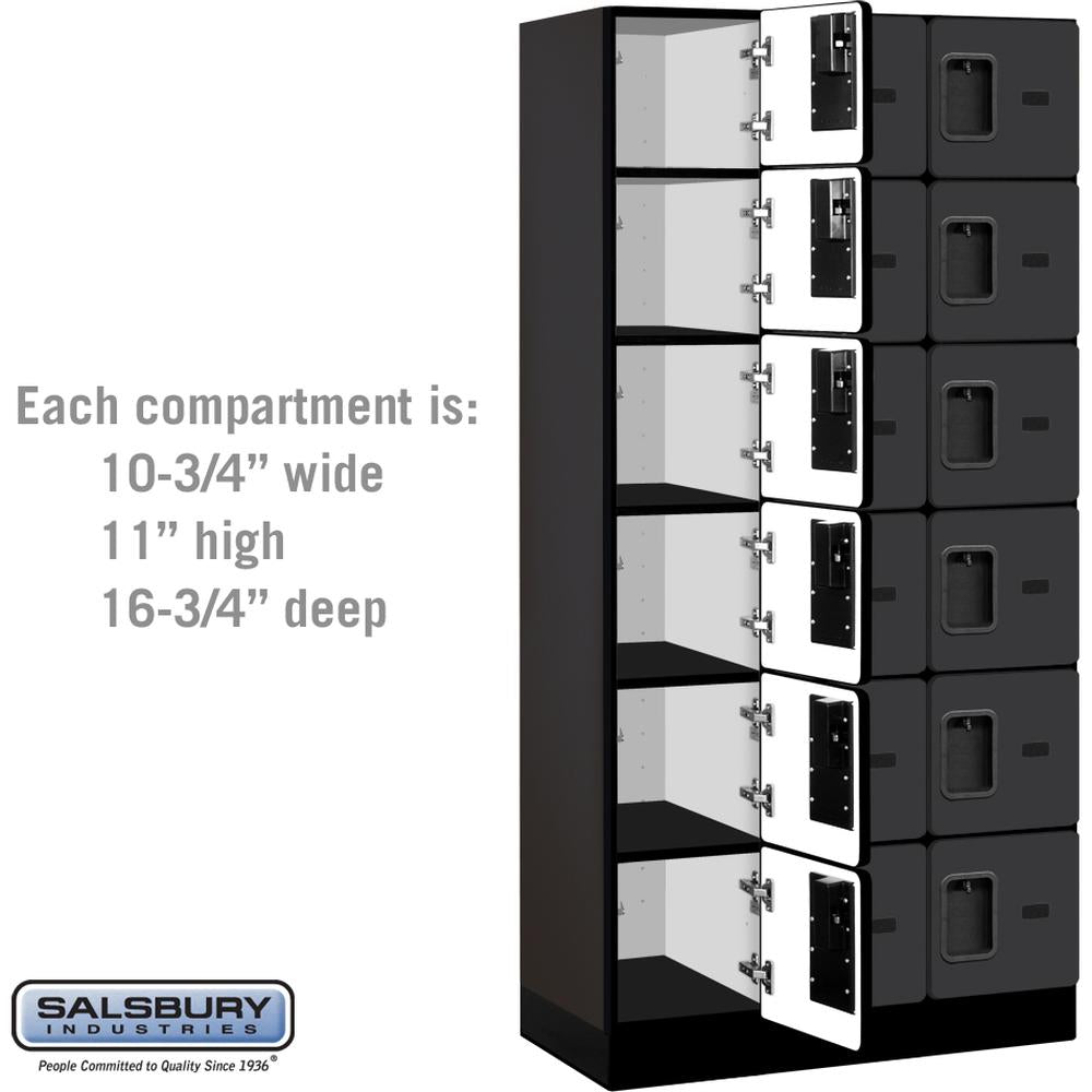 12" Wide Six Tier Box Style Designer Wood Locker - 3 Wide - 6 Feet High - 18" Deep by Salsbury