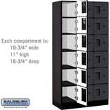 12" Wide Six Tier Box Style Designer Wood Locker - 3 Wide - 6 Feet High - 18" Deep by Salsbury