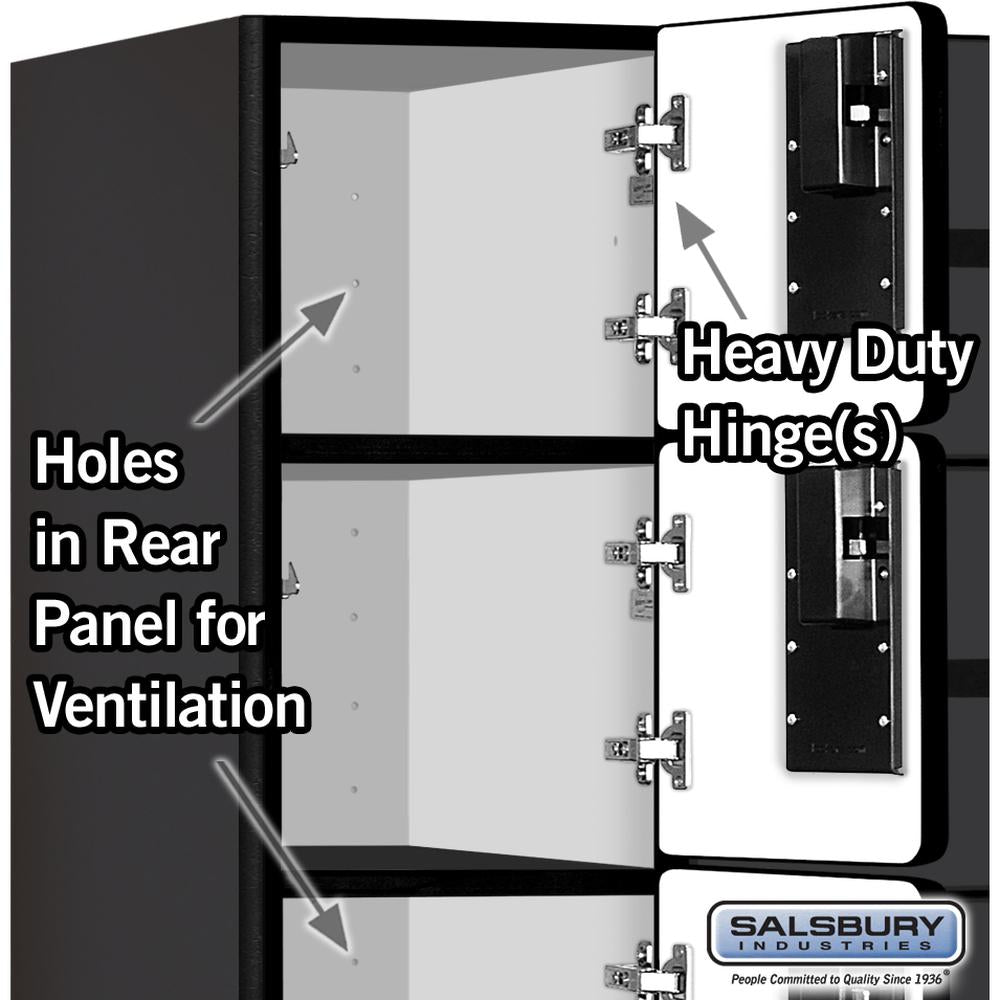 12" Wide Six Tier Box Style Designer Wood Locker - 3 Wide - 6 Feet High - 18" Deep by Salsbury