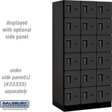 12" Wide Six Tier Box Style Designer Wood Locker - 3 Wide - 6 Feet High - 21" Deep by Salsbury