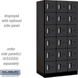 12" Wide Six Tier Box Style Designer Wood Locker - 3 Wide - 6 Feet High - 21" Deep by Salsbury