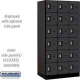12" Wide Six Tier Box Style Designer Wood Locker - 3 Wide - 6 Feet High - 21" Deep by Salsbury