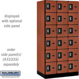 12" Wide Six Tier Box Style Designer Wood Locker - 3 Wide - 6 Feet High - 21" Deep by Salsbury