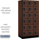 12" Wide Six Tier Box Style Designer Wood Locker - 3 Wide - 6 Feet High - 21" Deep by Salsbury