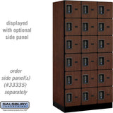 12" Wide Six Tier Box Style Designer Wood Locker - 3 Wide - 6 Feet High - 21" Deep by Salsbury
