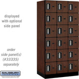 12" Wide Six Tier Box Style Designer Wood Locker - 3 Wide - 6 Feet High - 21" Deep by Salsbury