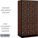 12" Wide Six Tier Box Style Designer Wood Locker - 3 Wide - 6 Feet High - 21" Deep by Salsbury
