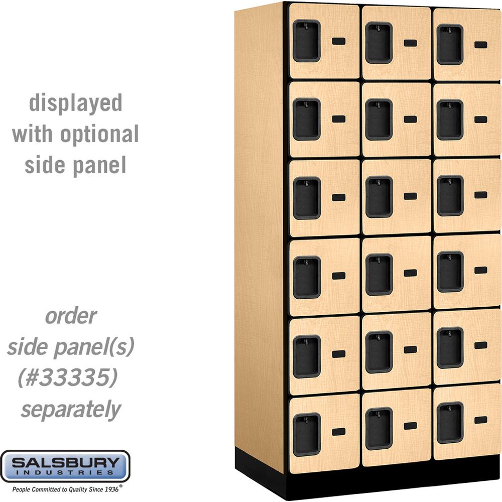 12" Wide Six Tier Box Style Designer Wood Locker - 3 Wide - 6 Feet High - 21" Deep by Salsbury