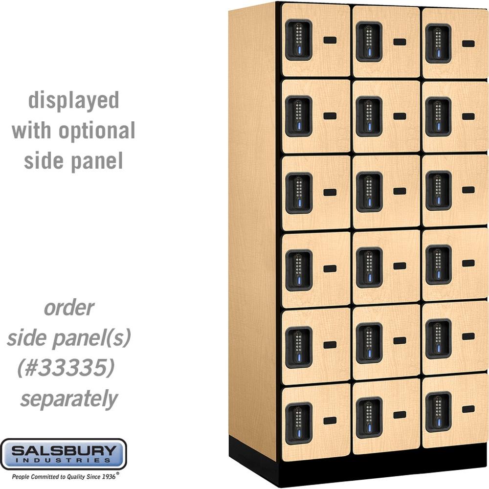 12" Wide Six Tier Box Style Designer Wood Locker - 3 Wide - 6 Feet High - 21" Deep by Salsbury