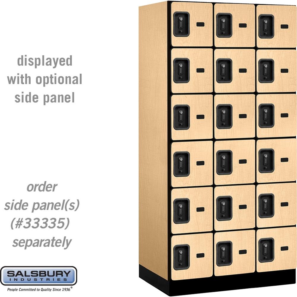 12" Wide Six Tier Box Style Designer Wood Locker - 3 Wide - 6 Feet High - 21" Deep by Salsbury