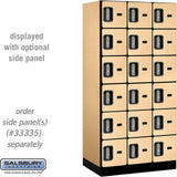 12" Wide Six Tier Box Style Designer Wood Locker - 3 Wide - 6 Feet High - 21" Deep by Salsbury