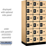 12" Wide Six Tier Box Style Designer Wood Locker - 3 Wide - 6 Feet High - 21" Deep by Salsbury