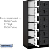 12" Wide Six Tier Box Style Designer Wood Locker - 3 Wide - 6 Feet High - 21" Deep by Salsbury