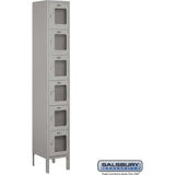 12" Wide Six Tier Box Style See-Through Metal Locker - 1 Wide - 6 Feet High - 12" Deep by Salsbury