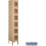 12" Wide Six Tier Box Style See-Through Metal Locker - 1 Wide - 6 Feet High - 12" Deep by Salsbury