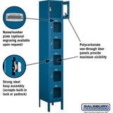 12" Wide Six Tier Box Style See-Through Metal Locker - 1 Wide - 6 Feet High - 12" Deep by Salsbury