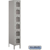 12" Wide Six Tier Box Style See-Through Metal Locker - 1 Wide - 6 Feet High - 18" Deep by Salsbury