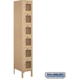 12" Wide Six Tier Box Style See-Through Metal Locker - 1 Wide - 6 Feet High - 18" Deep by Salsbury