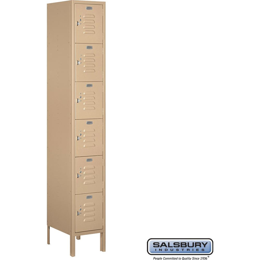 12" Wide Six Tier Box Style Standard Metal Locker - 1 Wide - 6 Feet High - 15" Deep by Salsbury