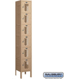 12" Wide Six Tier Box Style Vented Metal Locker - 1 Wide - 6 Feet High - 12" Deep by Salsbury