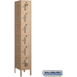 12" Wide Six Tier Box Style Vented Metal Locker - 1 Wide - 6 Feet High - 15" Deep by Salsbury