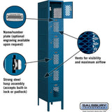 12" Wide Six Tier Box Style Vented Metal Locker - 1 Wide - 6 Feet High - 18" Deep by Salsbury