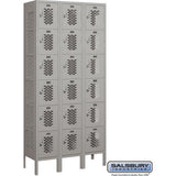 12" Wide Six Tier Box Style Vented Metal Locker - 3 Wide - 6 Feet High - 12" Deep by Salsbury