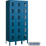 12" Wide Six Tier Box Style Vented Metal Locker - 3 Wide - 6 Feet High - 15" Deep by Salsbury
