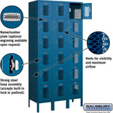 12" Wide Six Tier Box Style Vented Metal Locker - 3 Wide - 6 Feet High - 15" Deep by Salsbury