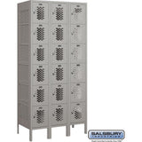12" Wide Six Tier Box Style Vented Metal Locker - 3 Wide - 6 Feet High - 18" Deep by Salsbury