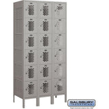12" Wide Six Tier Box Style Vented Metal Locker - 3 Wide - 6 Feet High - 18" Deep by Salsbury