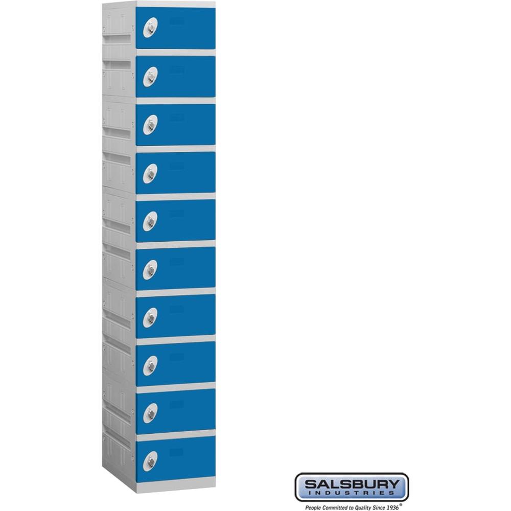 12" Wide Ten Tier Plastic Locker - 1 Wide - 6 Feet High - 18" Deep by Salsbury