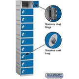 12" Wide Ten Tier Plastic Locker - 1 Wide - 6 Feet High - 18" Deep by Salsbury
