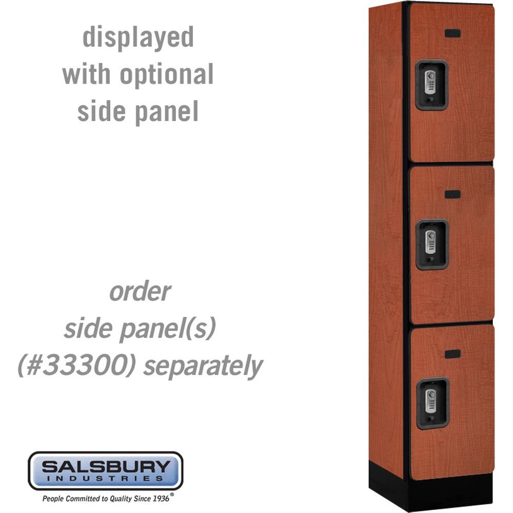 12" Wide Triple Tier Designer Wood Locker - 1 Wide - 5 Feet High - 15" Deep by Salsbury