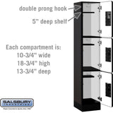 12" Wide Triple Tier Designer Wood Locker - 1 Wide - 5 Feet High - 15" Deep by Salsbury