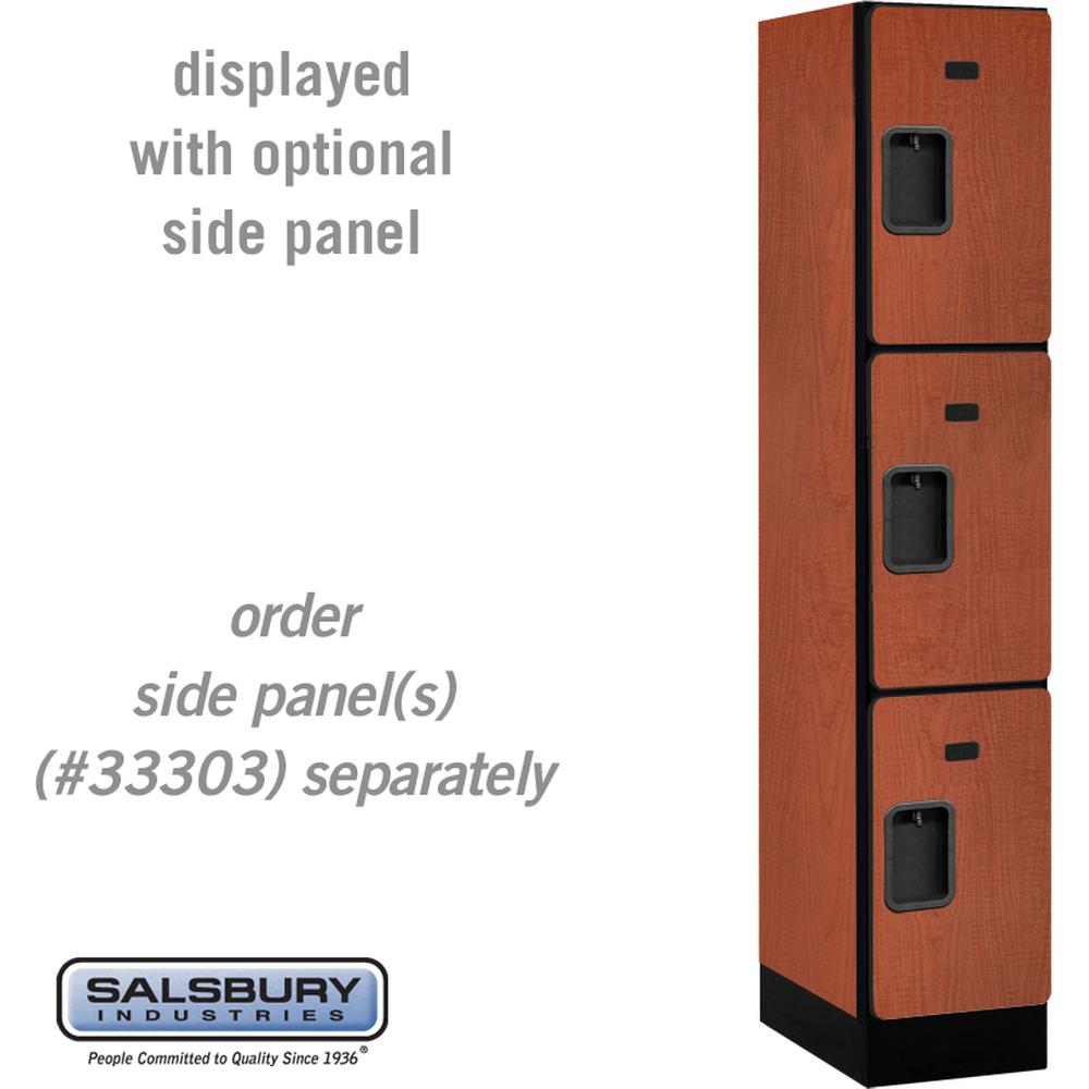 12" Wide Triple Tier Designer Wood Locker - 1 Wide - 5 Feet High - 18" Deep by Salsbury
