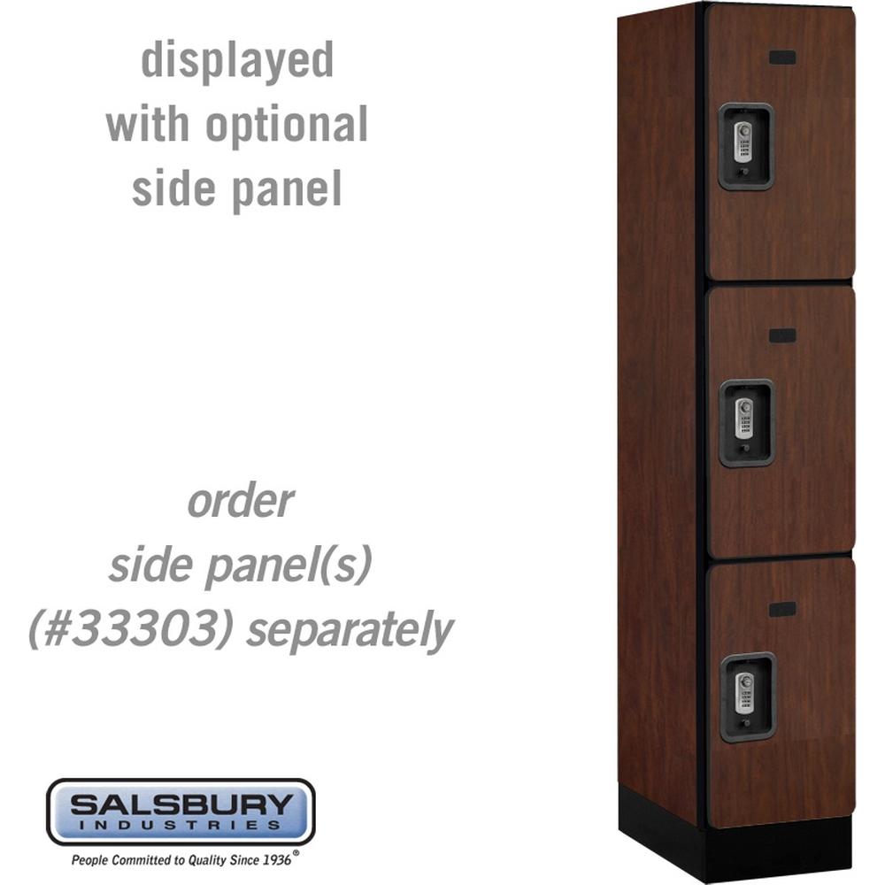 12" Wide Triple Tier Designer Wood Locker - 1 Wide - 5 Feet High - 18" Deep by Salsbury