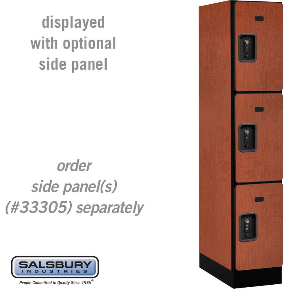 12" Wide Triple Tier Designer Wood Locker - 1 Wide - 5 Feet High - 21" Deep by Salsbury