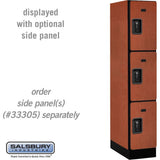 12" Wide Triple Tier Designer Wood Locker - 1 Wide - 5 Feet High - 21" Deep by Salsbury