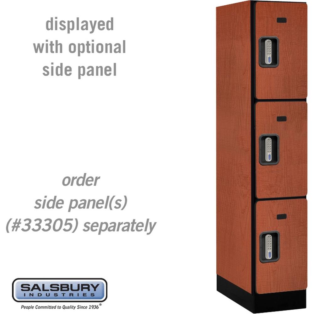12" Wide Triple Tier Designer Wood Locker - 1 Wide - 5 Feet High - 21" Deep by Salsbury