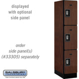12" Wide Triple Tier Designer Wood Locker - 1 Wide - 5 Feet High - 21" Deep by Salsbury