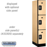 12" Wide Triple Tier Designer Wood Locker - 1 Wide - 5 Feet High - 21" Deep by Salsbury
