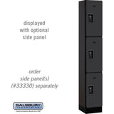12" Wide Triple Tier Designer Wood Locker - 1 Wide - 6 Feet High - 15" Deep by Salsbury