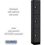12" Wide Triple Tier Designer Wood Locker - 1 Wide - 6 Feet High - 15" Deep by Salsbury