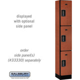 12" Wide Triple Tier Designer Wood Locker - 1 Wide - 6 Feet High - 15" Deep by Salsbury