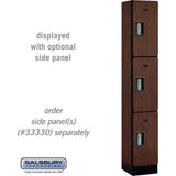 12" Wide Triple Tier Designer Wood Locker - 1 Wide - 6 Feet High - 15" Deep by Salsbury