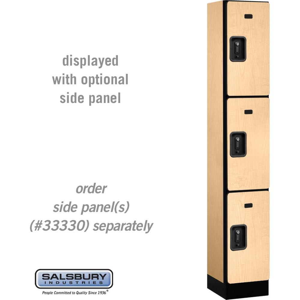 12" Wide Triple Tier Designer Wood Locker - 1 Wide - 6 Feet High - 15" Deep by Salsbury