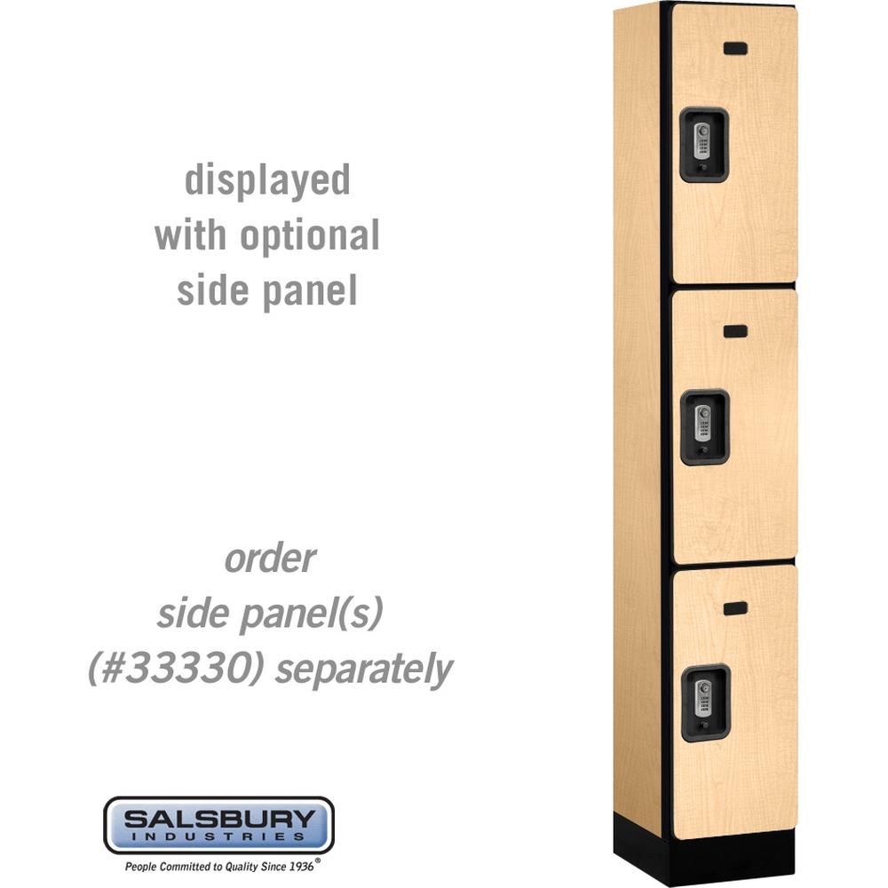 12" Wide Triple Tier Designer Wood Locker - 1 Wide - 6 Feet High - 15" Deep by Salsbury