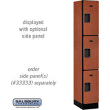 12" Wide Triple Tier Designer Wood Locker - 1 Wide - 6 Feet High - 18" Deep by Salsbury