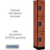 12" Wide Triple Tier Designer Wood Locker - 1 Wide - 6 Feet High - 18" Deep by Salsbury
